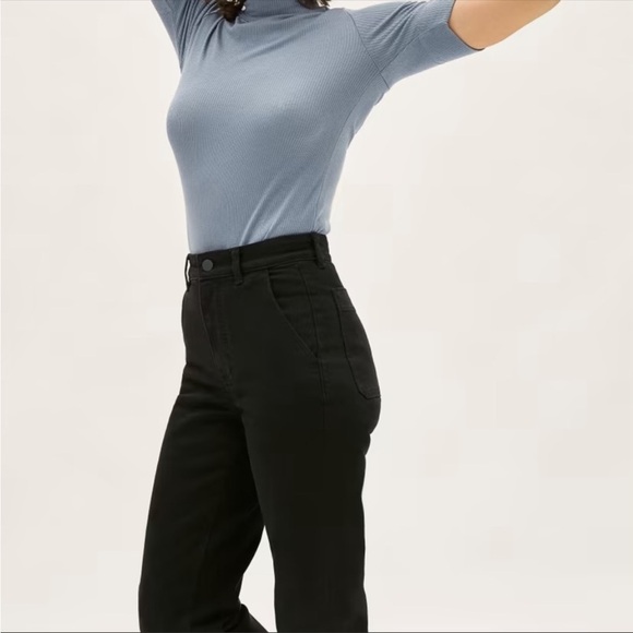 Everlane Black The Slim Leg Crop Regular Denim Jeans Size 2 - Picture 3 of 16